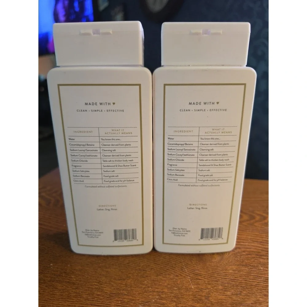 Native Sandalwood & Shea Butter Body Wash 18 oz - Pack of 2!‎